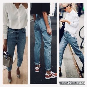 MANGO 80s style mom jeans high rise ankle comfort fit zara competitor brand